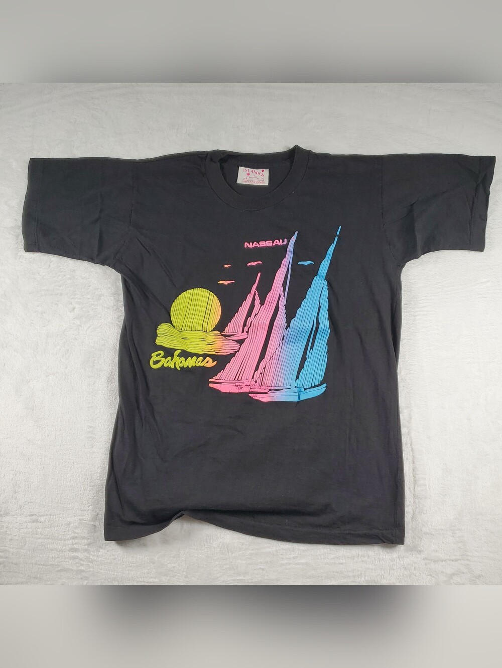 Vintage 80s Islander Nassau Bahamas Puffy Graphic T-Shirt XS Single-Stitch READ